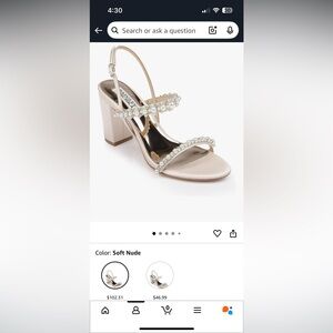 Badgley Mischka Cream Crystal Embellished Heels